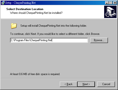 Select location for installation