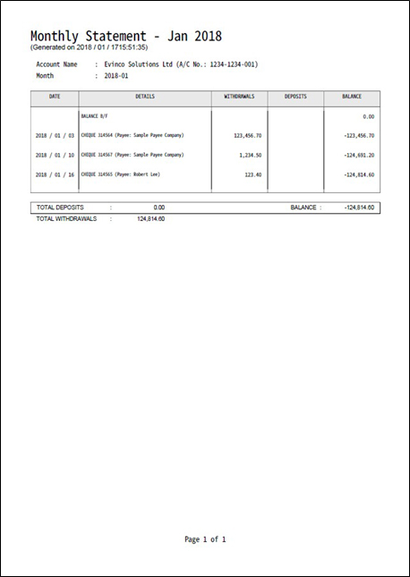 Sample of Monthly Statement Report